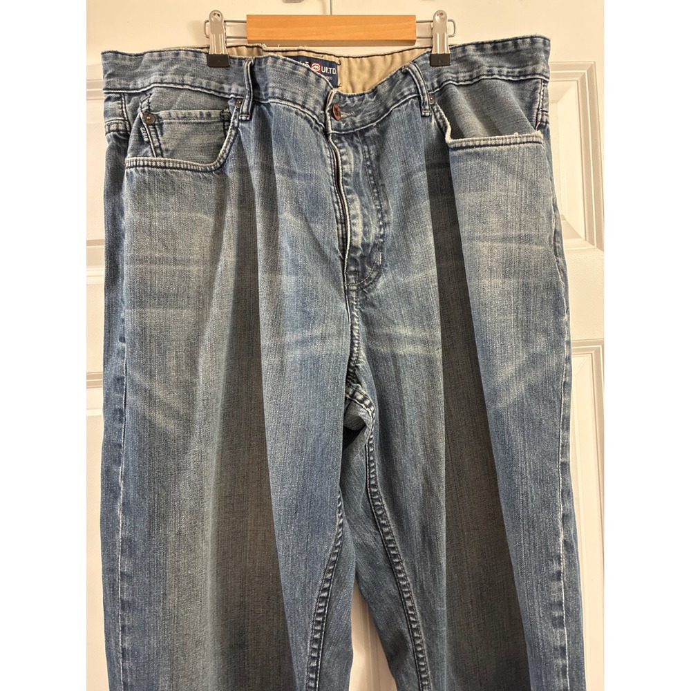 Ecko Unltd Mens Baggy Fit Jeans Blue Denim Y2K Streetwear Rhino Logo 100 Cotton